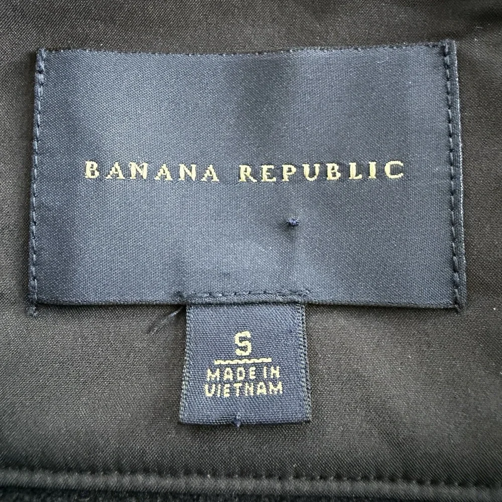 Banana Republic Jacket Mens S Black Full Zip Soft Shell Water Resistant Stretch